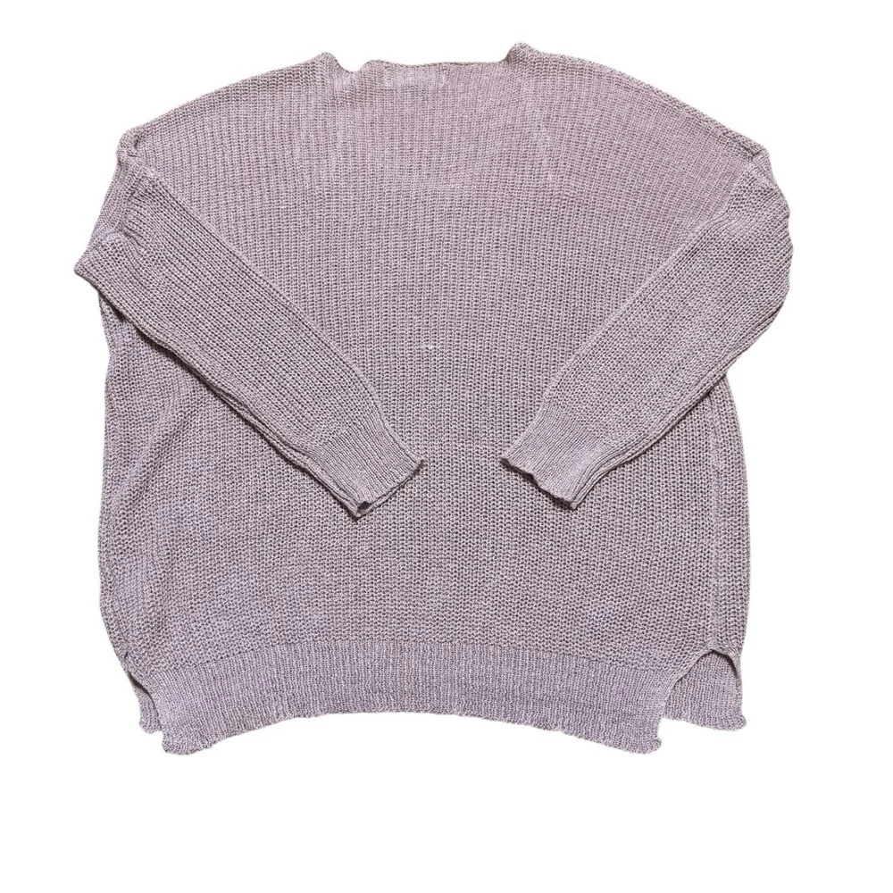 Lulu's | Eloise Dusty Pink V-Neck Loose Knit Sweater | Sz S